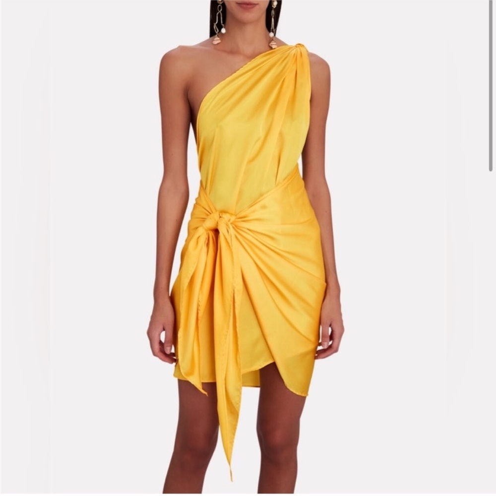Baobab Collection Yellow One-Shoulder Mini Dress